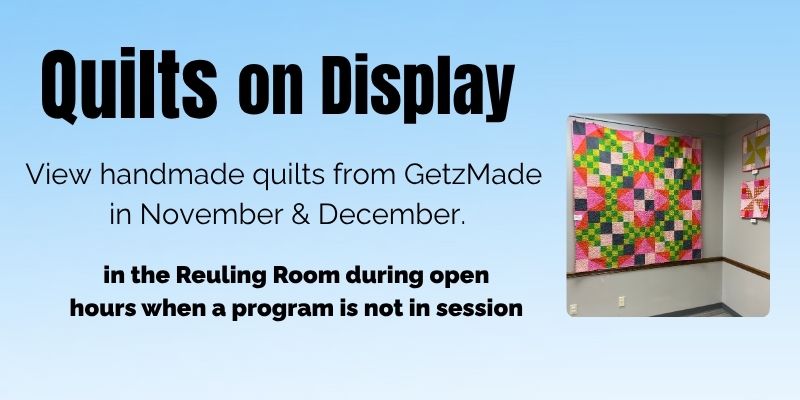 The library is displaying quilts